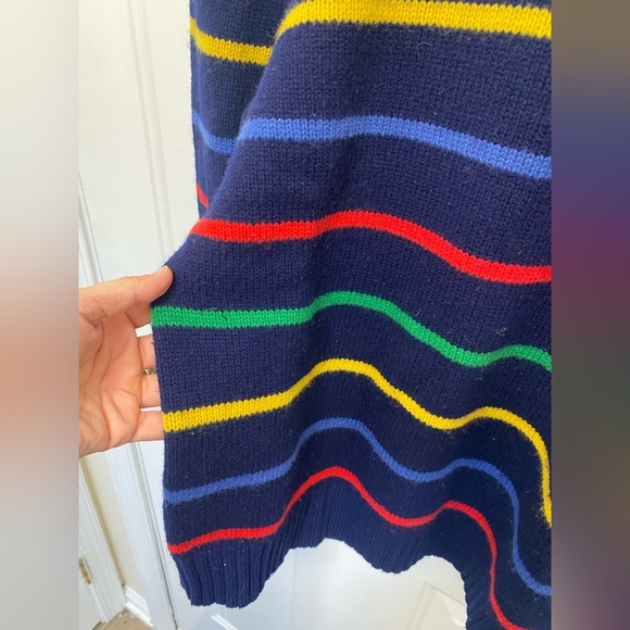 Vintage Polo Ralph Lauren Womens Rainbow Striped Lambswool Sweater Size Medium - Picture 3 of 5